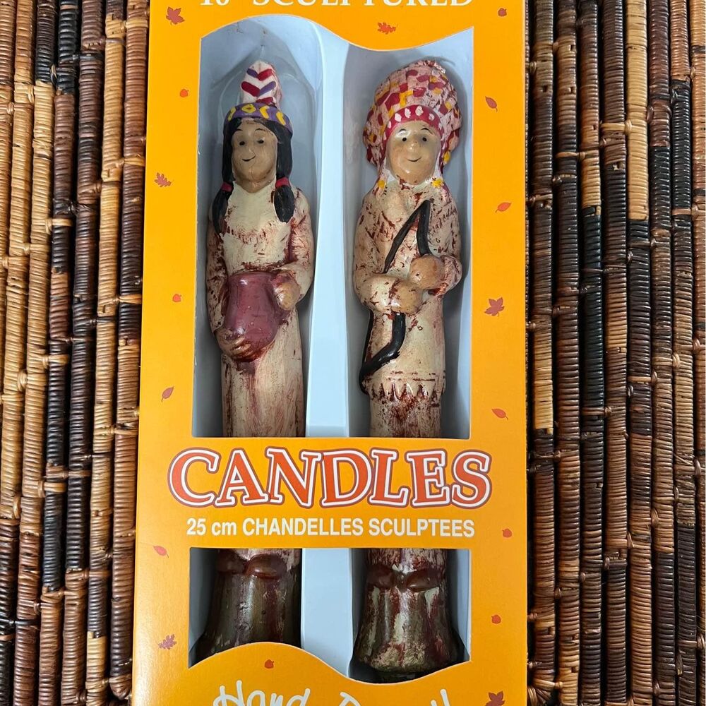 Native American figures set of two 25 cm Candles